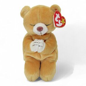 Ty Beanie Baby Hope Praying Bear Plush Toy 1998 Soft Collectible Tan Stuffed Ani